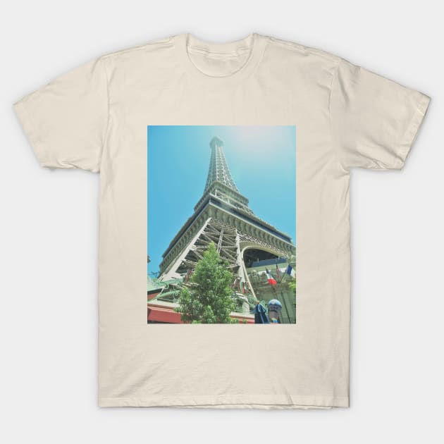 Paris Eiffel Tower Las Vegas T-Shirt by BenjiRetroWave